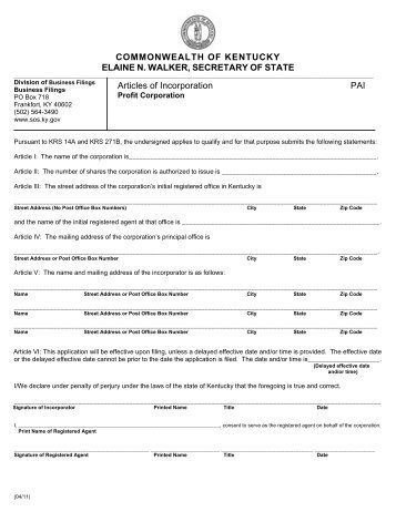 Articles of Incorporation - eMinutes