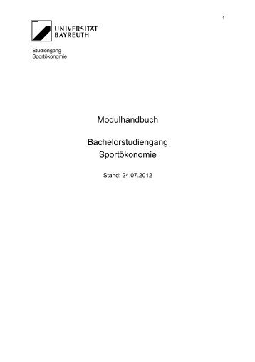 Modulhandbuch - Institut fÃ¼r Sportwissenschaft der UniversitÃ¤t ...