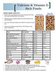 Calcium and Vitamin D Rich Foods - Chronic Disease Network ...