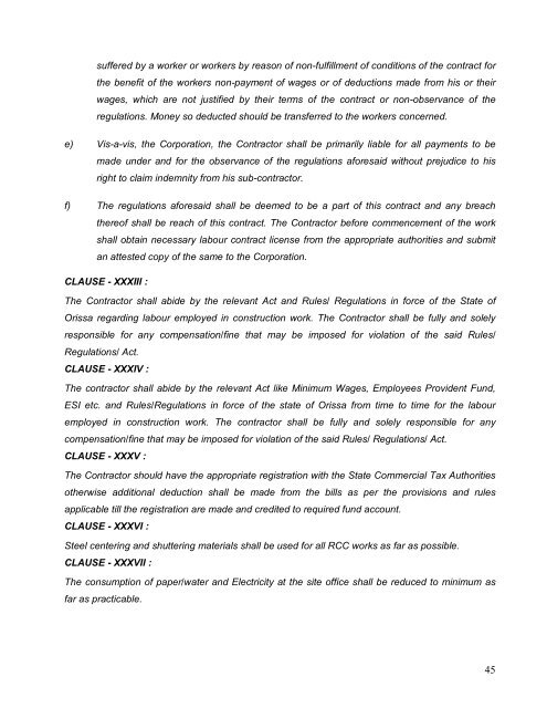 bid document for the work - IDCO