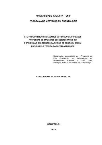 Efeito de diferentes desenhos de pescoÃ§o e conexÃµes ... - Unip