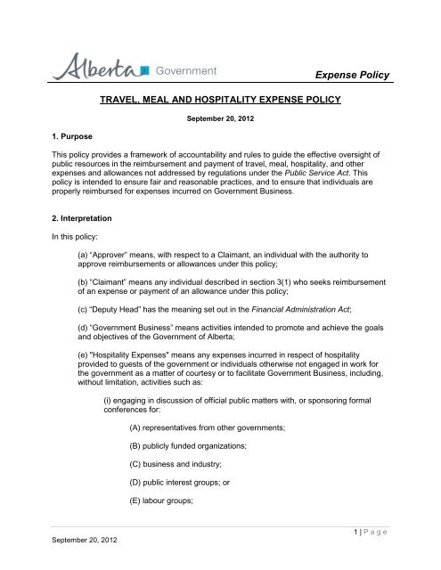 travel meal reimbursement policy