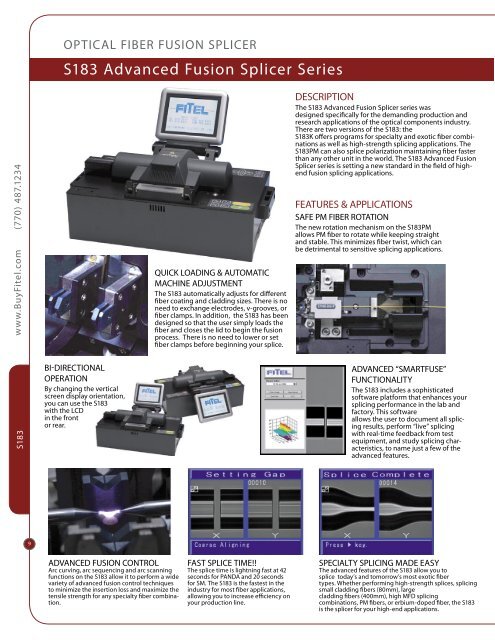 S183 Advanced Fusion Splicer Series - telonix