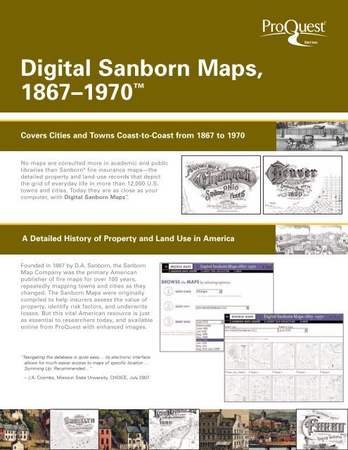 Proquest Digital Sanborn Maps Proquest - Digital Sanborn Maps Brochure (Pdf)