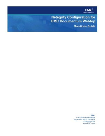 Netegrity Configuration for EMC Documentum Webtop Solutions ...