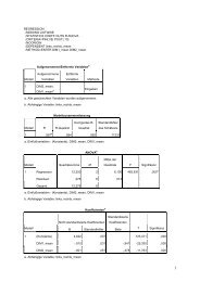 REGRESSION /MISSING LISTWISE /STATISTICS COEFF OUTS R ...