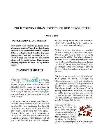 October - Polk County Residential Horticulture