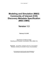 The MSC-DMS Specification - Modeling & Simulation Coordination ...