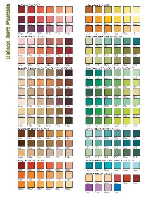 unison Soft Pastels Color Chart - Richeson Art