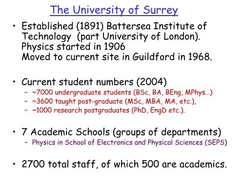 The University Of Surrey