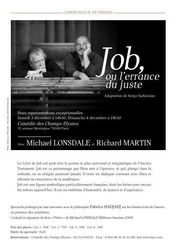 Job, ou l'errance du juste - revue-spectacles.com