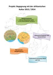 Projekt: Begegnung mit der afrikanischen Kultur 2013 / 2014 - Disentis