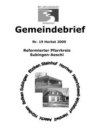 Gemeindebrief - Reformierte Kirchgemeinde Wasseramt