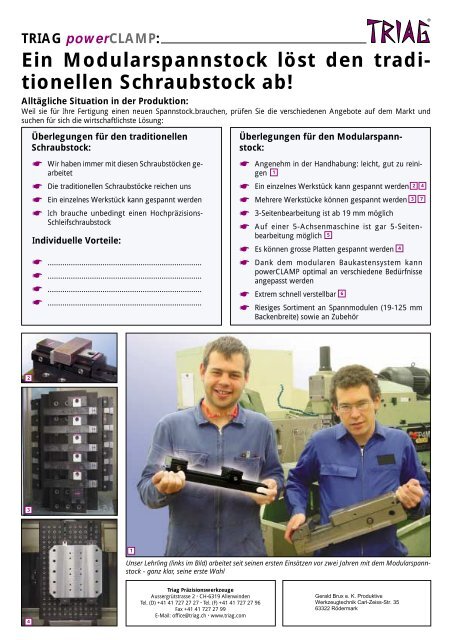 Ein Modularspannstock lÃ¶st den tradi- tionellen ... - TRIAG AG