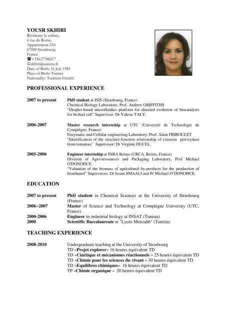 Cv Yousr Skhiri Isis