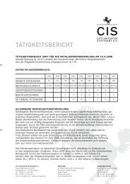 TäTIGKEITSBERIChT - CIS City-Initiative Stuttgart eV