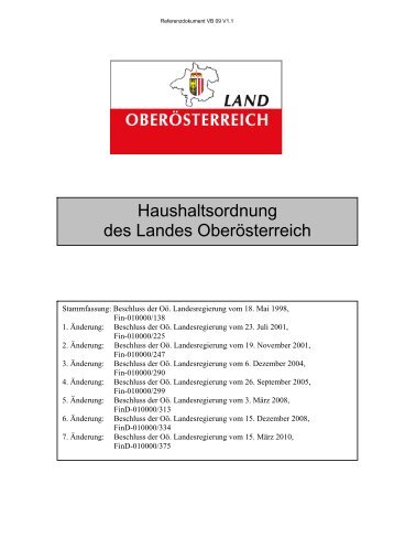Haushaltsordnung des Landes Oberösterreich - Regio13