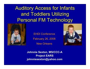 Auditory Access for Infants and Toddlers Utilizing Personal FM ...