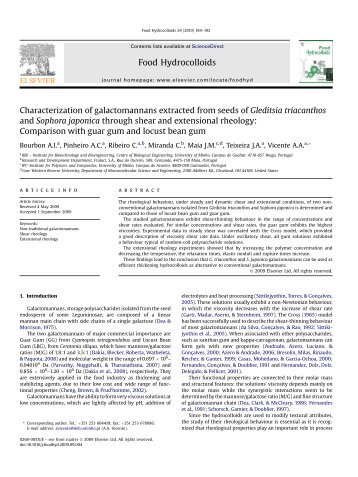 Characterization of galactomannans extracted from seeds of ...