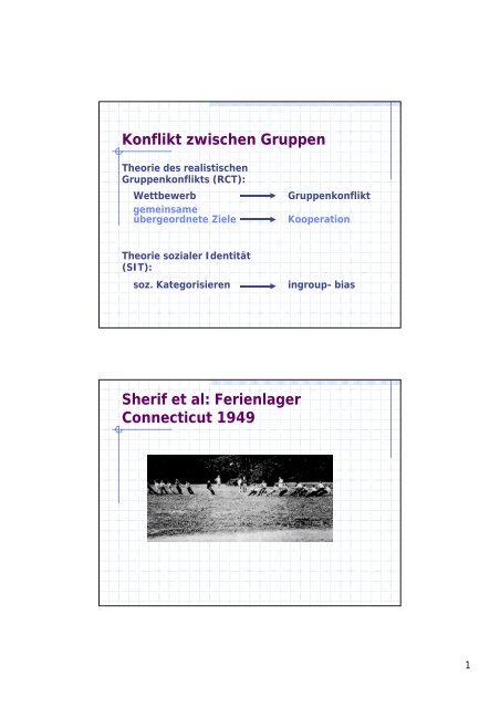 Konflikt zwischen Gruppen Sherif et al: Ferienlager Connecticut 1949