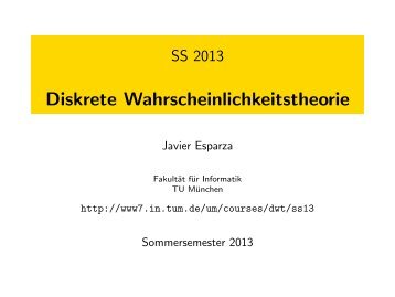 Diskrete Wahrscheinlichkeitstheorie - Model.in.tum.de