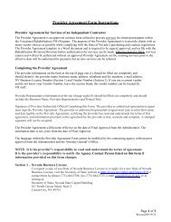 Provider Agreement Form Instructions - Nevada Department of ...