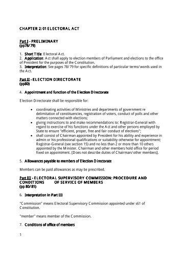 ZIMBABWE ELECTORAL ACT - ACE Electoral Knowledge Network