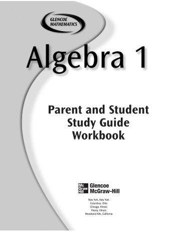 mcgraw hill algebra 1 homework practice workbook answers