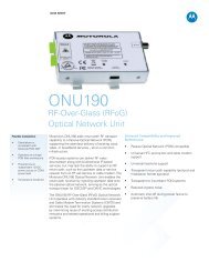ONU190 RF-Over-Glass (RFoG) Optical Network Unit Data Sheet