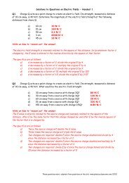 Solutions to Questions on Electric Fields - Handout 1 ... - Cyberphysics