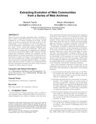 Extracting Evolution of Web Communities from a Series of Web ...