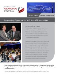 to view our sponsorship package! - Canadian Council for Aboriginal ...