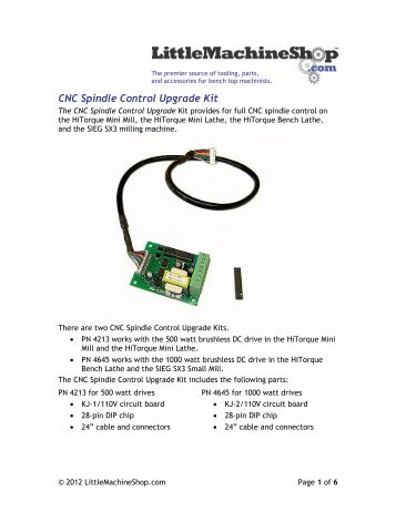 CNC Spindle Control Upgrade Kit - Little Machine Shop