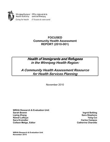 Health of Immigrants and Refugees in the Winnipeg Health Region ...