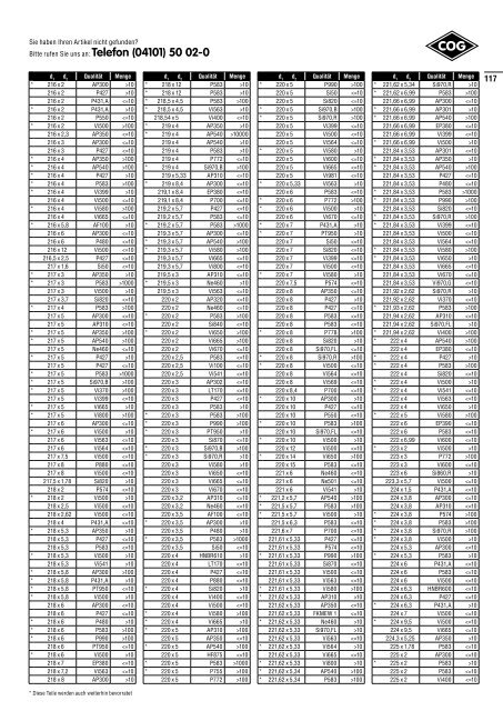 Lagerliste (Katalog) - C. Otto Gehrckens GmbH & Co. KG