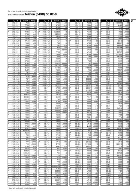 Lagerliste (Katalog) - C. Otto Gehrckens GmbH & Co. KG