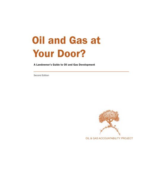 Oil and Gas at Your Door? (2005 Edition) - Earthworks