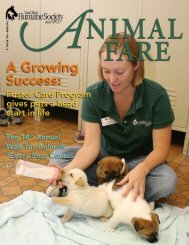 Fall 2008 â¢ V ol. 43 No. 3 - San Diego Humane Society and SPCA