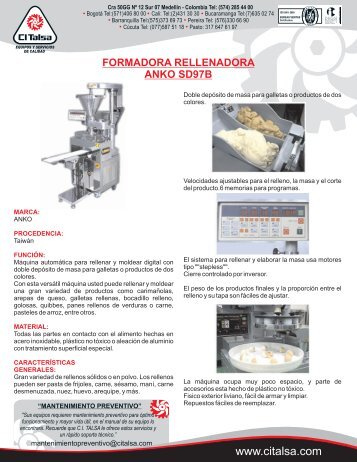 formadora rellenadora anko sd97b [06801003].cdr - Citalsa