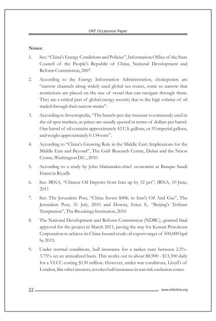 Oil Supply Routes in the Asia Pacific: China's Strategic Calculations