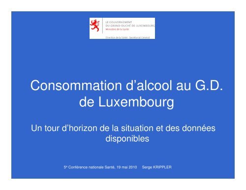 Consommation d'alcool au G.D. de Luxembourg