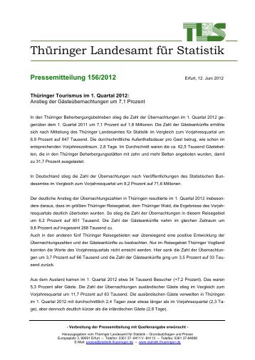 Thüringer Landesamt für Statistik - Thüringen Tourismus