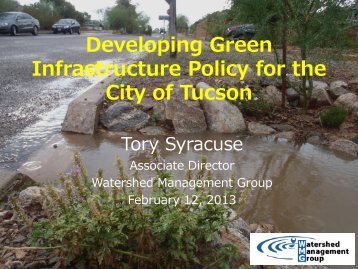 City Of Tucson Developin Green Streets Policy 02-12-2013