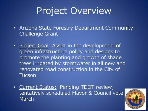 City Of Tucson Developin Green Streets Policy 02-12-2013