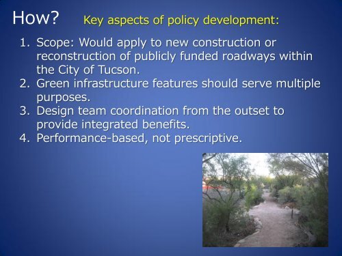 City Of Tucson Developin Green Streets Policy 02-12-2013