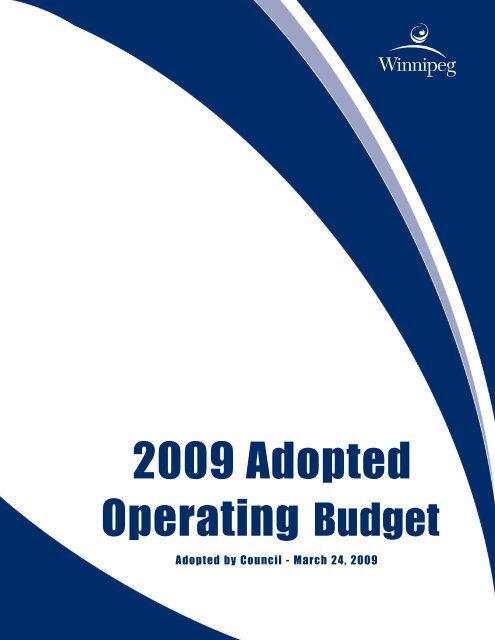 2009 Adopted Operating Budget - City of Winnipeg