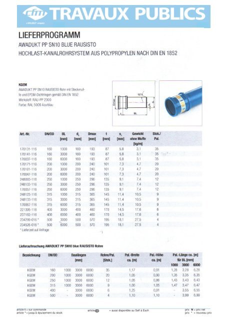 Catalogue Travaux publics - Cfm