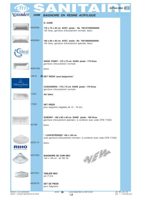 Catalogue Sanitaire - Cfm