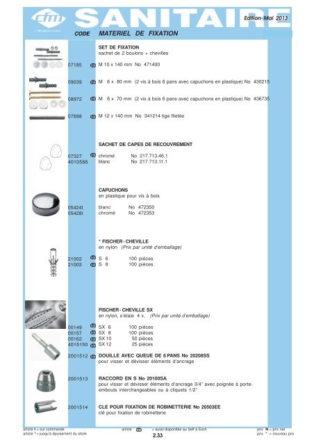 Catalogue Sanitaire - Cfm