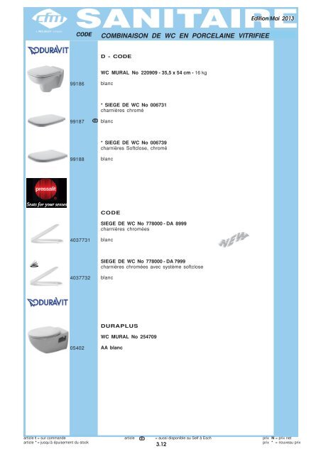 Catalogue Sanitaire - Cfm